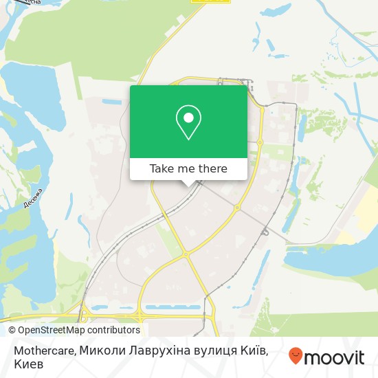Карта Mothercare, Миколи Лаврухіна вулиця Київ
