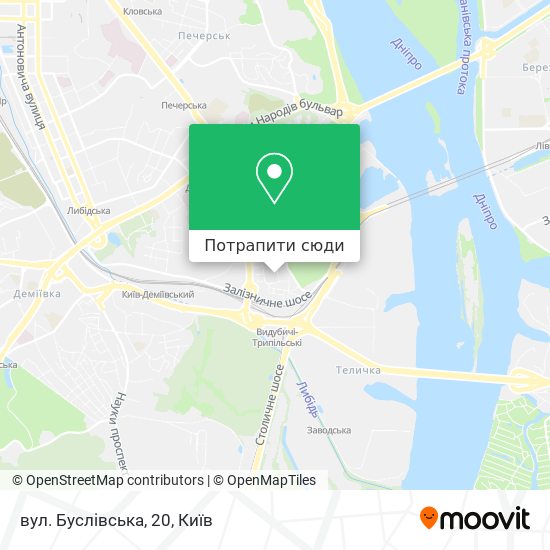 Карта вул. Буслівська, 20
