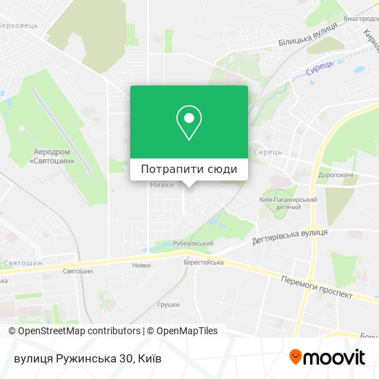 Карта вулиця Ружинська 30