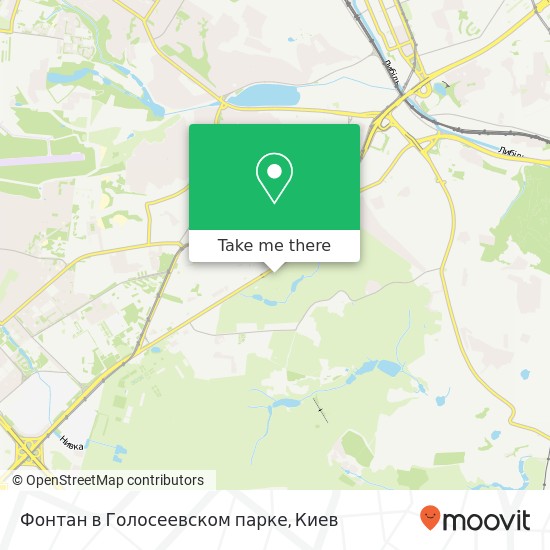 Карта Фонтан в Голосеевском парке