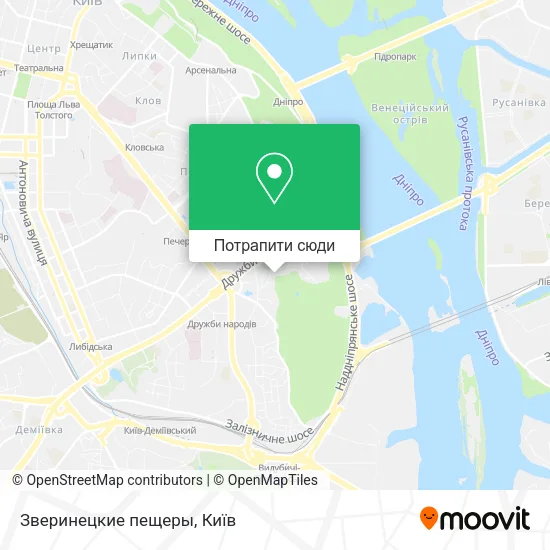 Карта Зверинецкие пещеры