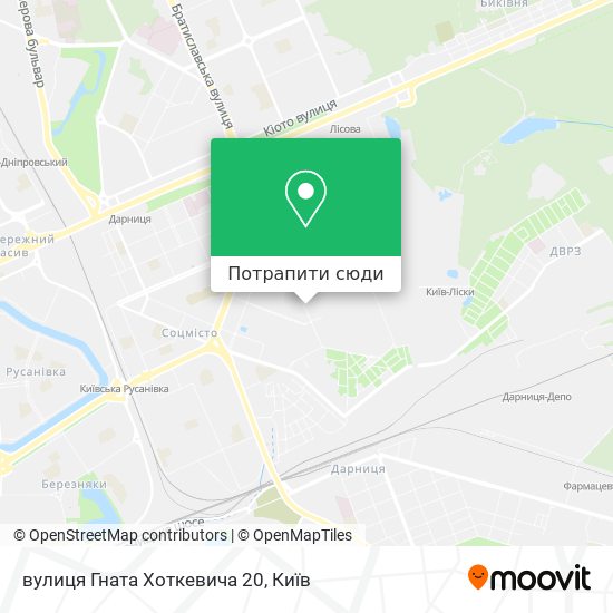Карта вулиця Гната Хоткевича 20