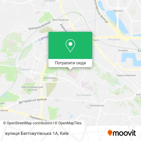 Карта вулиця Багговутівська 1А