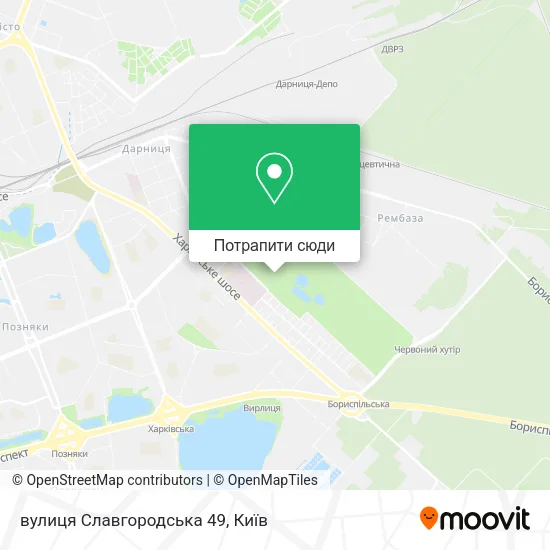 Карта вулиця Славгородська 49