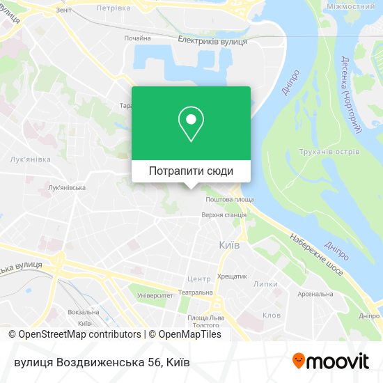 Карта вулиця Воздвиженська 56