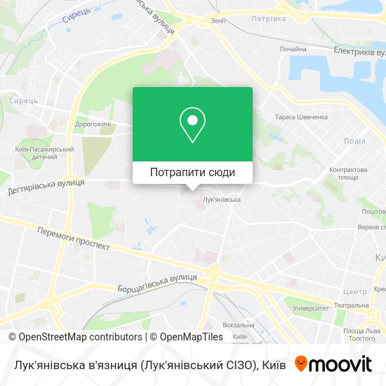 Карта Лук'янівська в'язниця (Лук'янівський СІЗО)