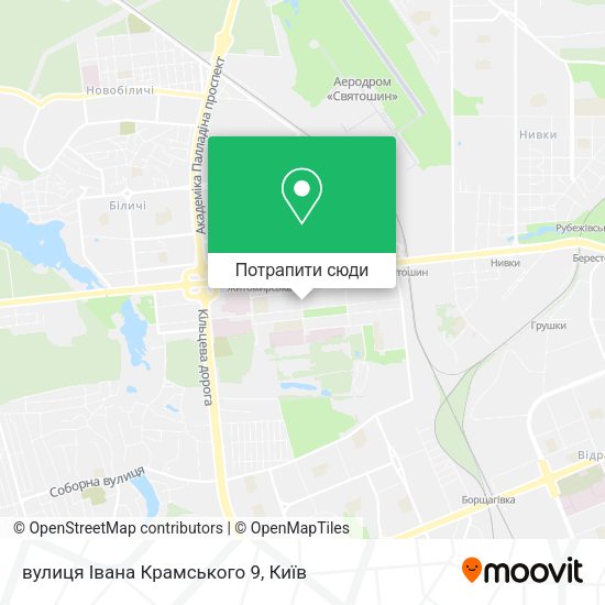 Карта вулиця Івана Крамського 9