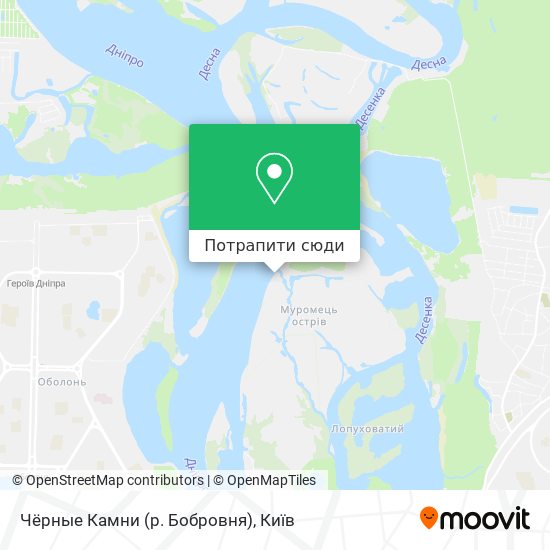 Карта Чёрные Камни (р. Бобровня)