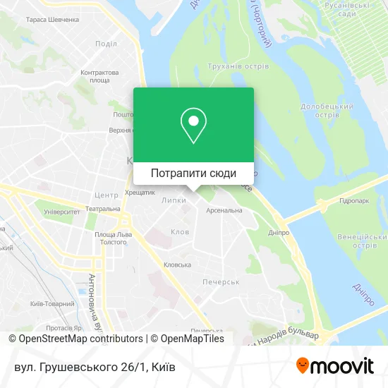 Карта вул. Грушевського 26/1
