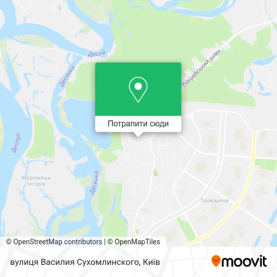 Карта вулиця Василия Сухомлинского