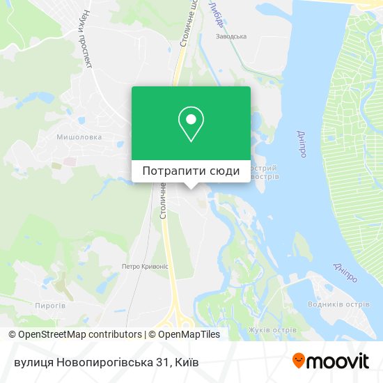 Карта вулиця Новопирогівська 31