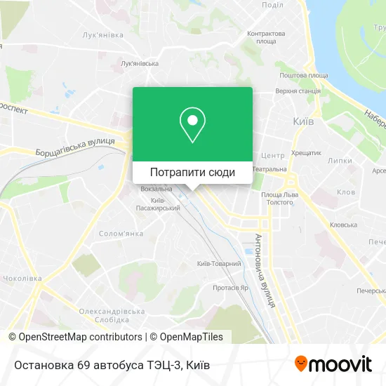 Карта Остановка 69 автобуса ТЭЦ-3