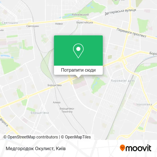 Карта Медгородок Окулист