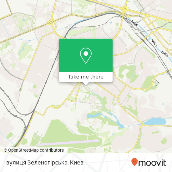 Карта вулиця Зеленогірська
