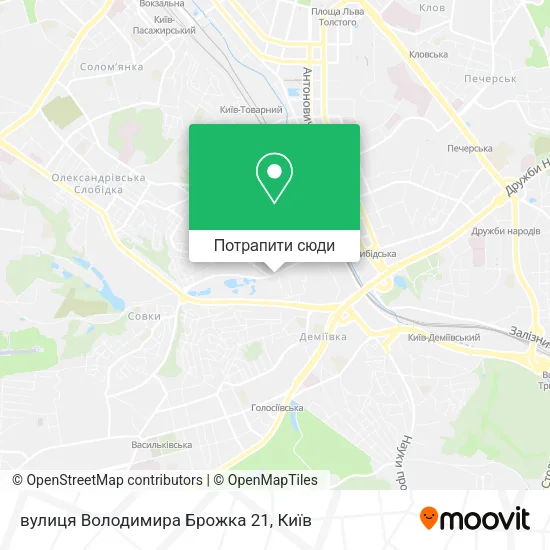 Карта вулиця Володимира Брожка 21