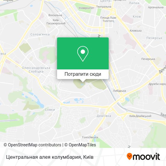 Карта Центральная алея колумбария