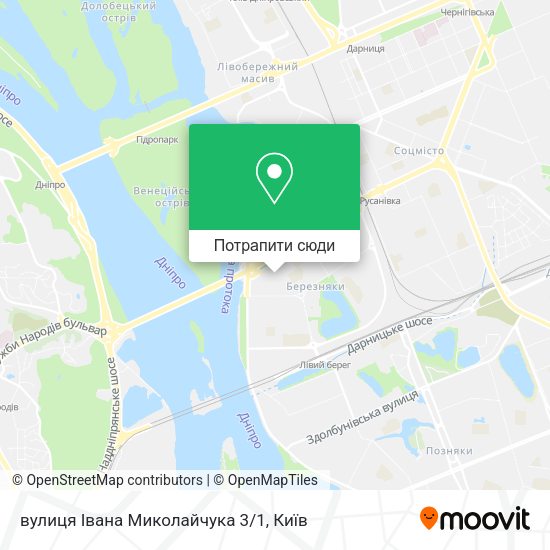 Карта вулиця Івана Миколайчука 3/1