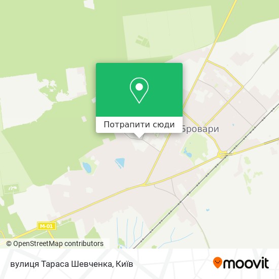 Карта вулиця Тараса Шевченка