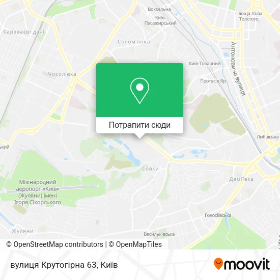 Карта вулиця Крутогірна 63