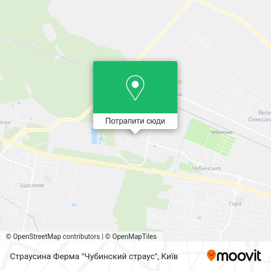 Карта Страусина Ферма "Чубинский страус"
