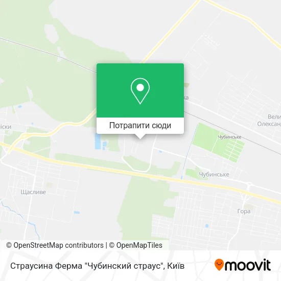 Карта Страусина Ферма "Чубинский страус"