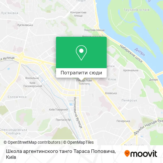 Карта Школа аргентинского танго Тараса Поповича