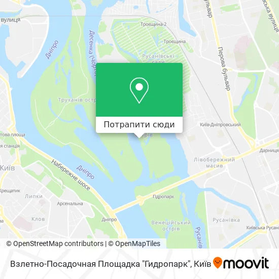Карта Взлетно-Посадочная Площадка "Гидропарк"