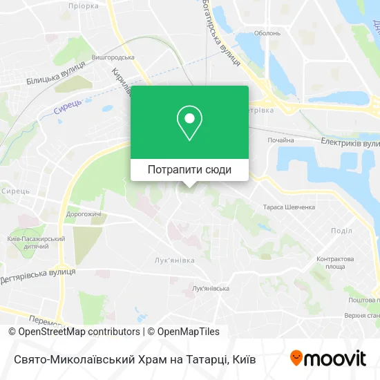 Карта Свято-Миколаївський Храм на Татарці