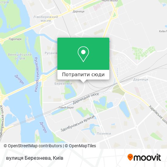 Карта вулиця Березнева