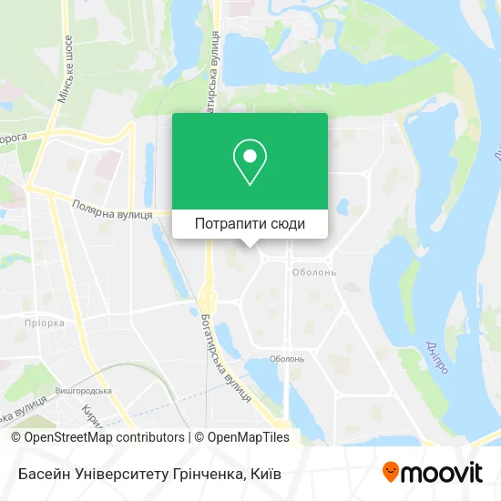 Карта Басейн Університету Грінченка