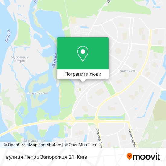 Карта вулиця Петра Запорожця 21