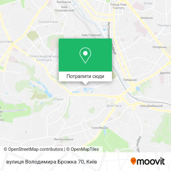 Карта вулиця Володимира Брожка 70