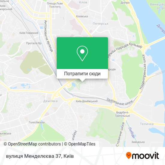 Карта вулиця Менделєєва 37