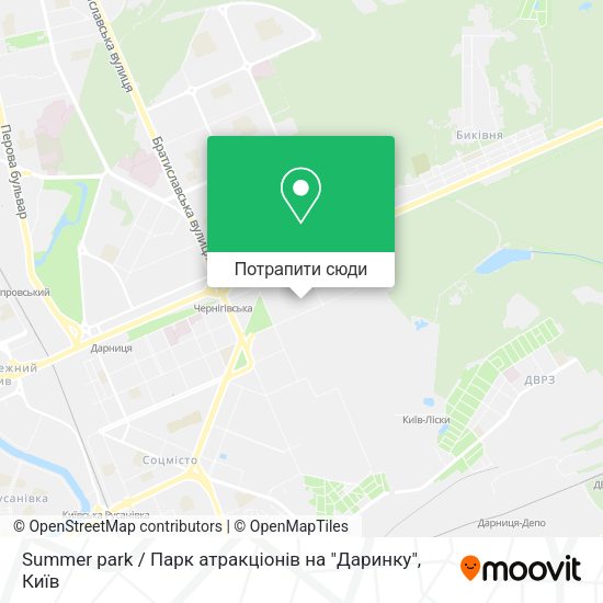Карта Summer park / Парк атракціонів на "Даринку"