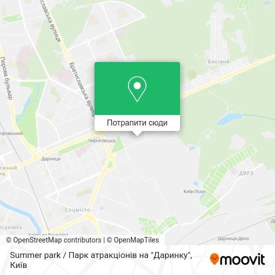 Карта Summer park / Парк атракціонів на "Даринку"