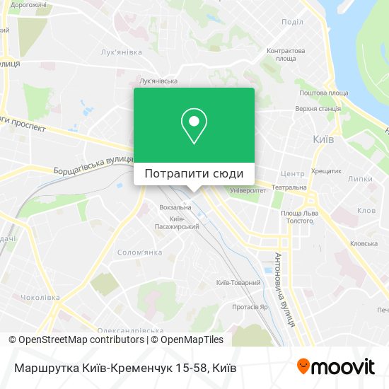 Карта Маршрутка Київ-Кременчук 15-58