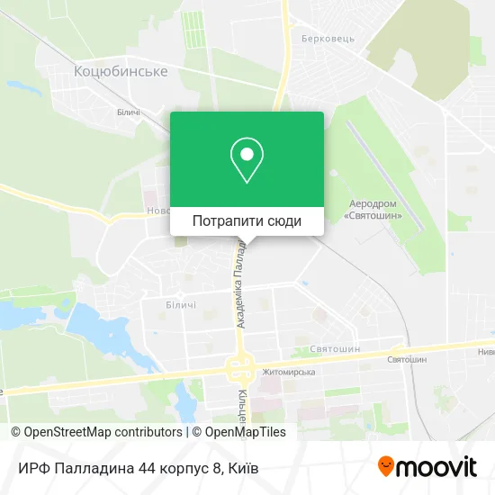 Карта ИРФ Палладина 44 корпус 8