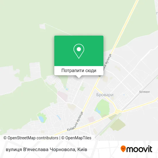 Карта вулиця В'ячеслава Чорновола
