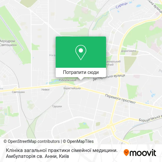 Карта Клініка загальної практики сімейної медицини. Амбулаторія св. Анни