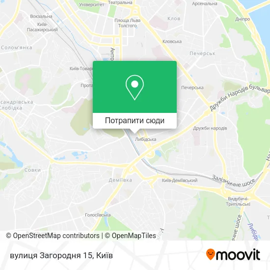 Карта вулиця Загородня 15