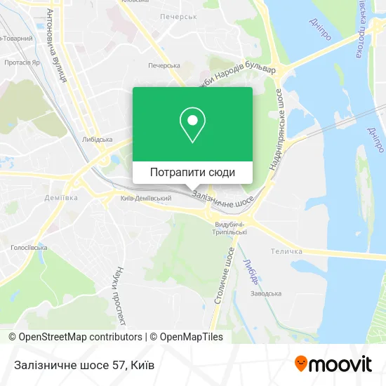 Карта Залізничне шосе 57
