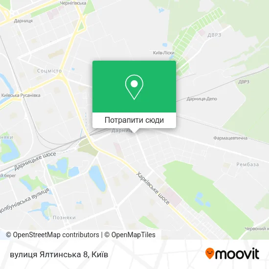 Карта вулиця Ялтинська 8