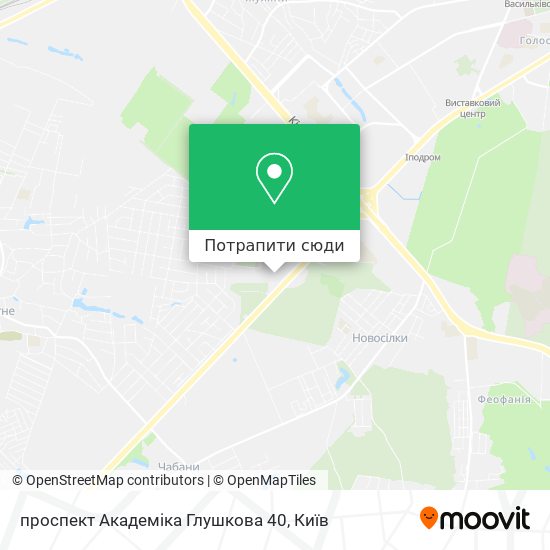 Карта проспект Академіка Глушкова 40