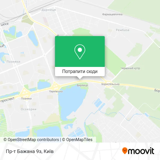 Карта Пр-т Бажана 9з