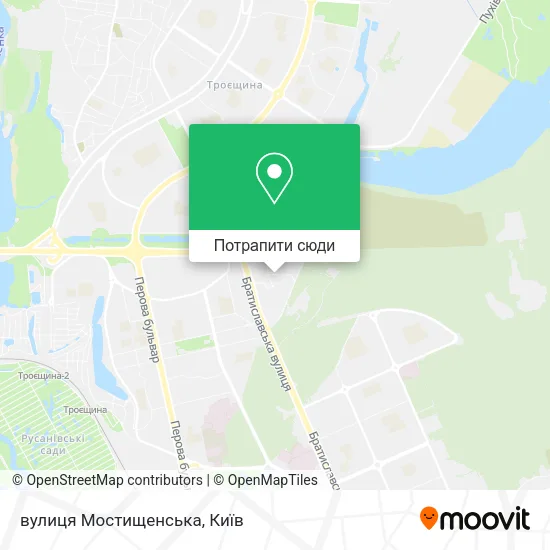 Карта вулиця Мостищенська