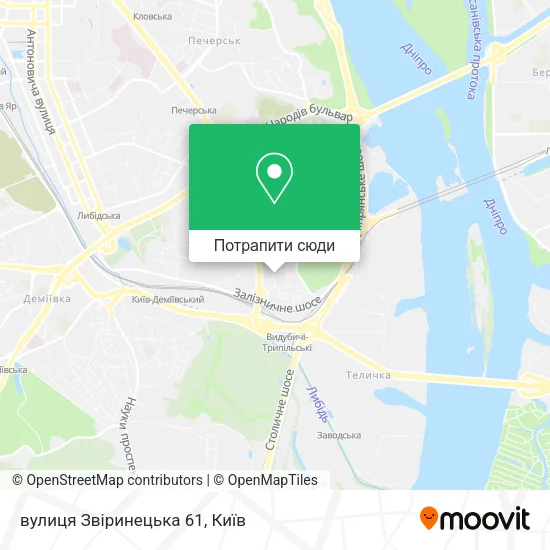 Карта вулиця Звіринецька 61
