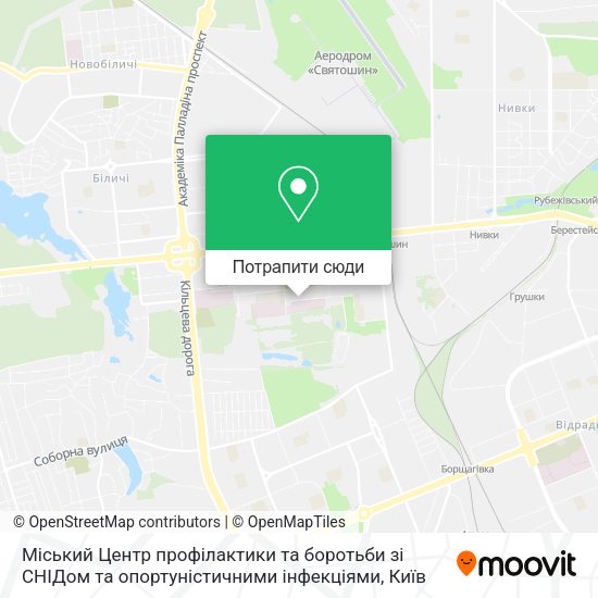 Карта Міський Центр профілактики та боротьби зі СНІДом та опортуністичними інфекціями