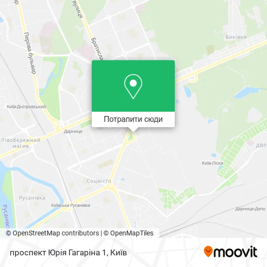 Карта проспект Юрія Гагаріна 1