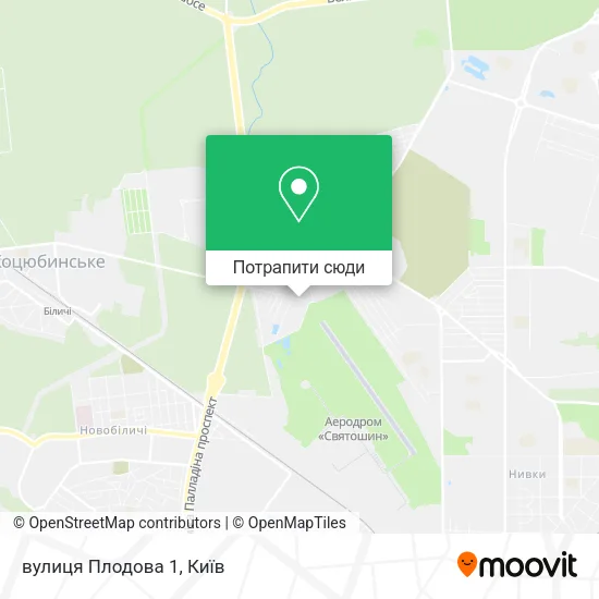 Карта вулиця Плодова 1