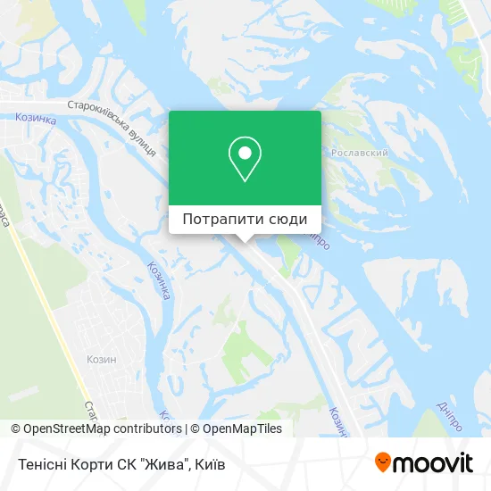 Карта Тенісні Корти СК "Жива"